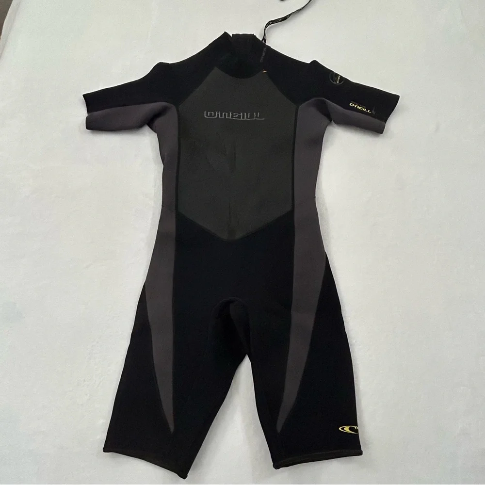 O'NEILL Reactor 2mm Black & Gray Short Sleeve Shorty Surf Wetsuit Men’s S/M